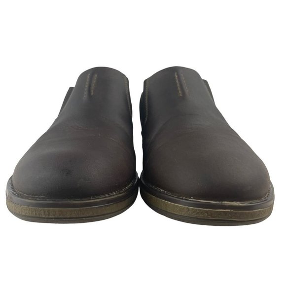 Clarks Mens J Hinman Step Slip-On Shoes Brown Leather Stretch Cushioned 9.5M - Picture 2 of 9